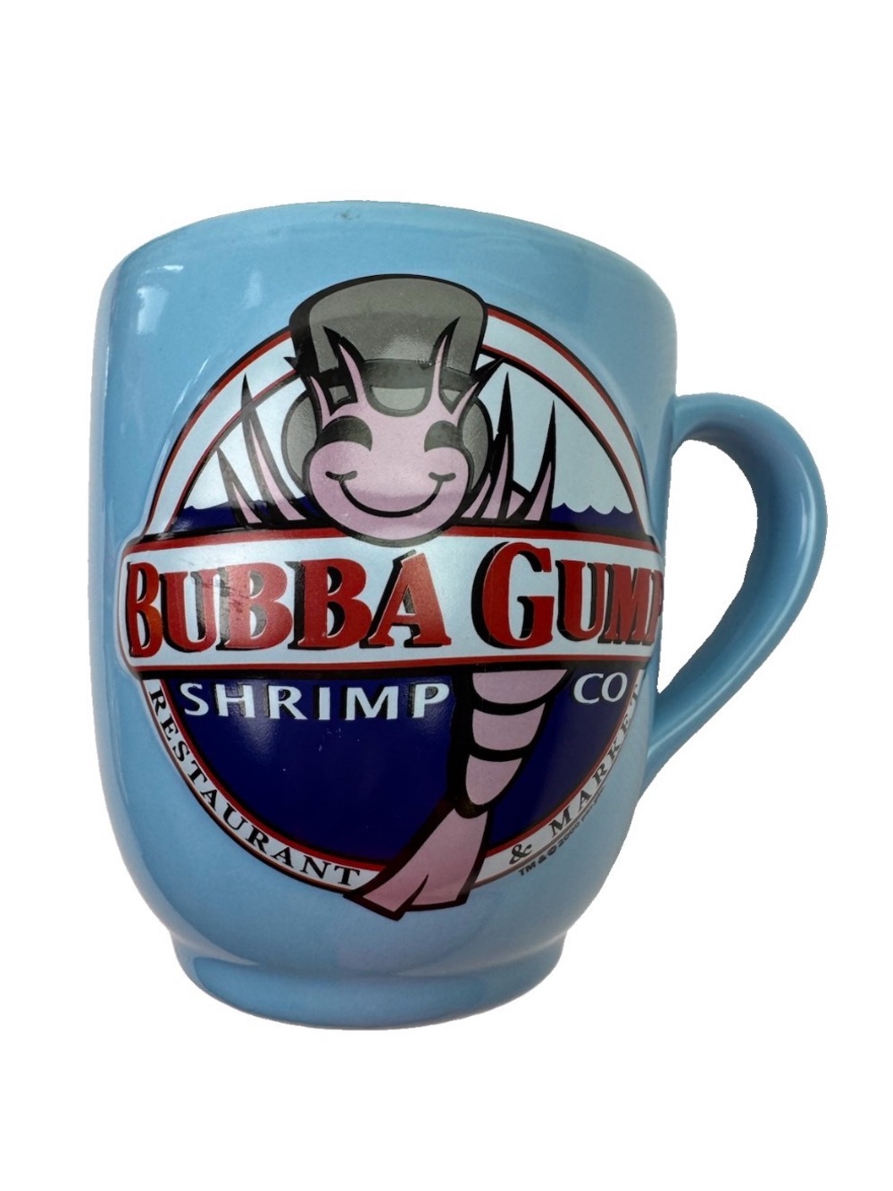 Bubba Gump Shrimp Co. Restaurant Ceramic Coffee Mug Blue Eat Shrimp Be Happy VT